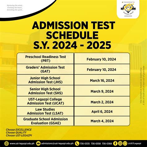 Schedule your SHS Admission Test .